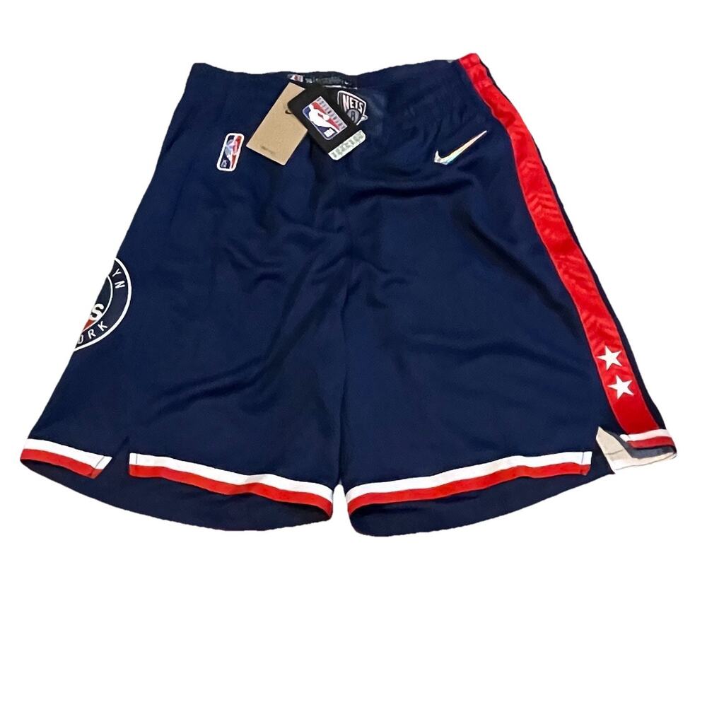 Nike NBA Mens Size L Brooklyn Nets City Edition 75th Anniversary Swingman Shorts - Picture 6 of 9